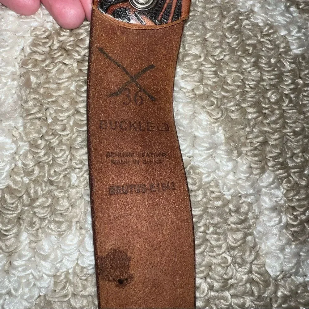 Buckle leather size 36 belt Brutus